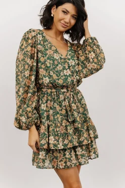 Fashion Baltic Born Shirley Ruffle Mini Dress | Green Floral
