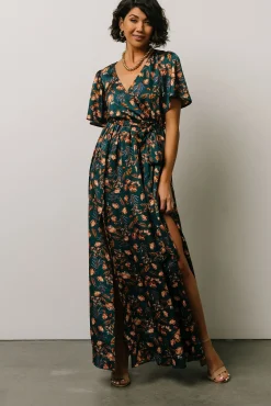 Fashion Baltic Born Sicily Satin Maxi Dress | Jade Multi Print