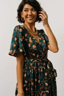 Fashion Baltic Born Sicily Satin Maxi Dress | Jade Multi Print