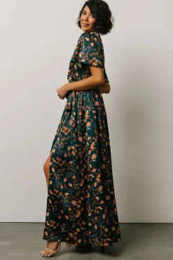 Fashion Baltic Born Sicily Satin Maxi Dress | Jade Multi Print