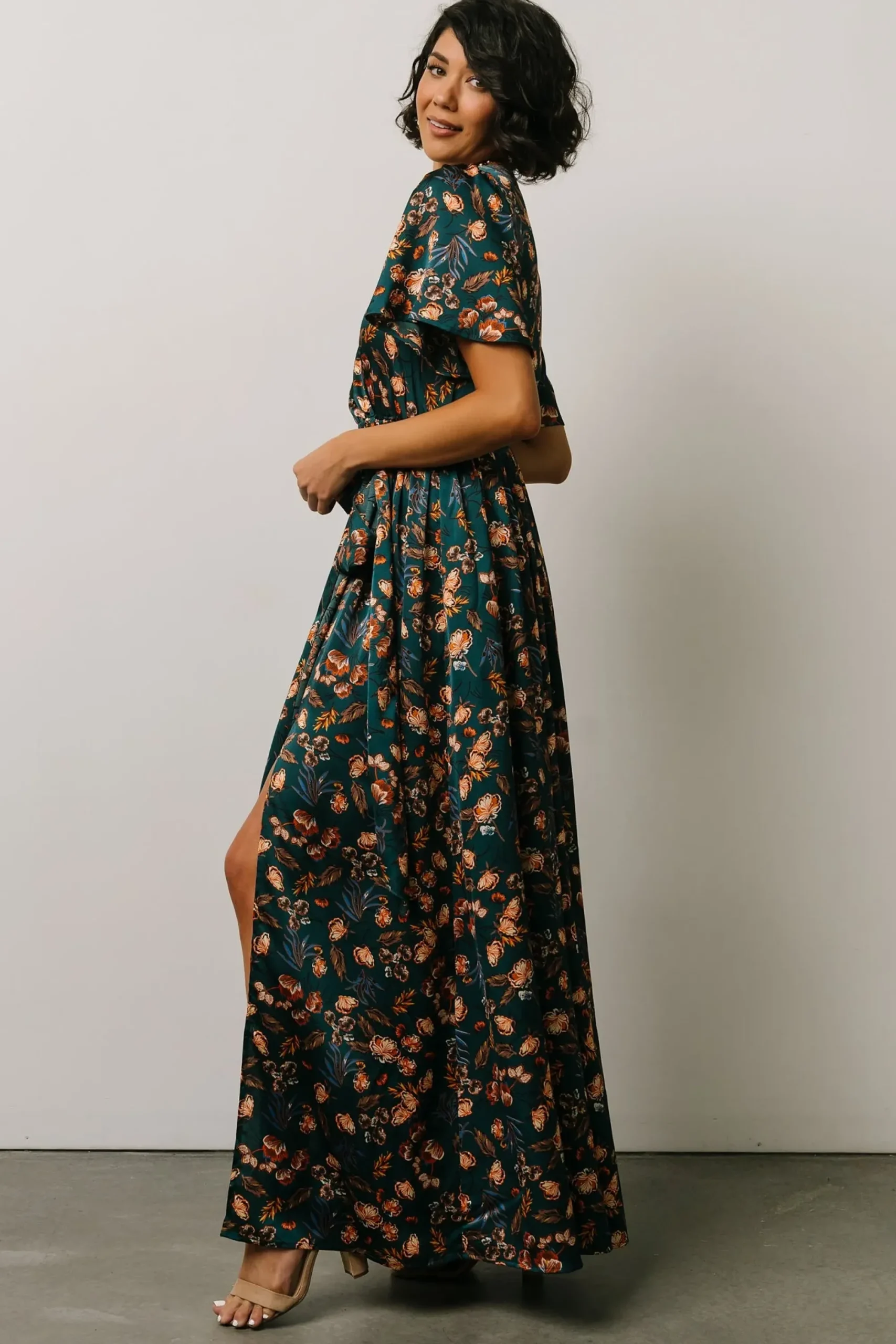 Fashion Baltic Born Sicily Satin Maxi Dress | Jade Multi Print