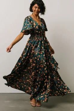 Fashion Baltic Born Sicily Satin Maxi Dress | Jade Multi Print
