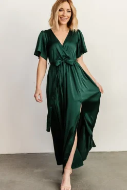 Sale Baltic Born Sicily Satin Maxi Dress | Emerald