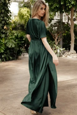 Sale Baltic Born Sicily Satin Maxi Dress | Emerald