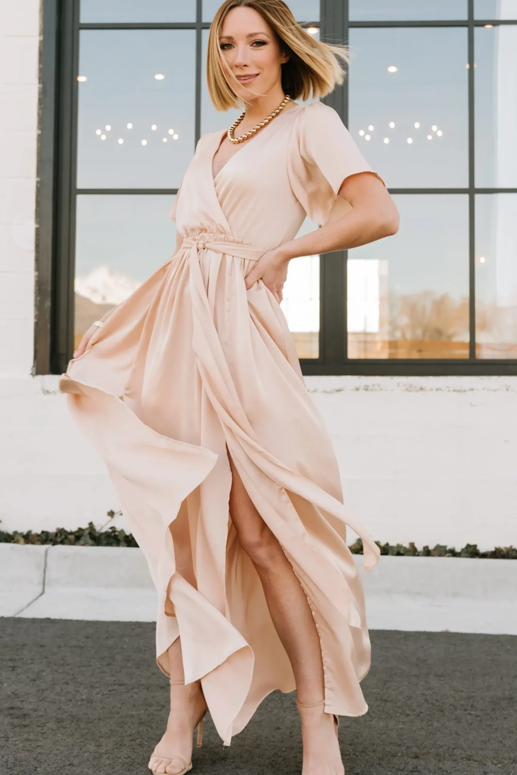 Fashion Baltic Born Sicily Satin Maxi Dress | Natural