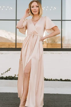 Fashion Baltic Born Sicily Satin Maxi Dress | Natural