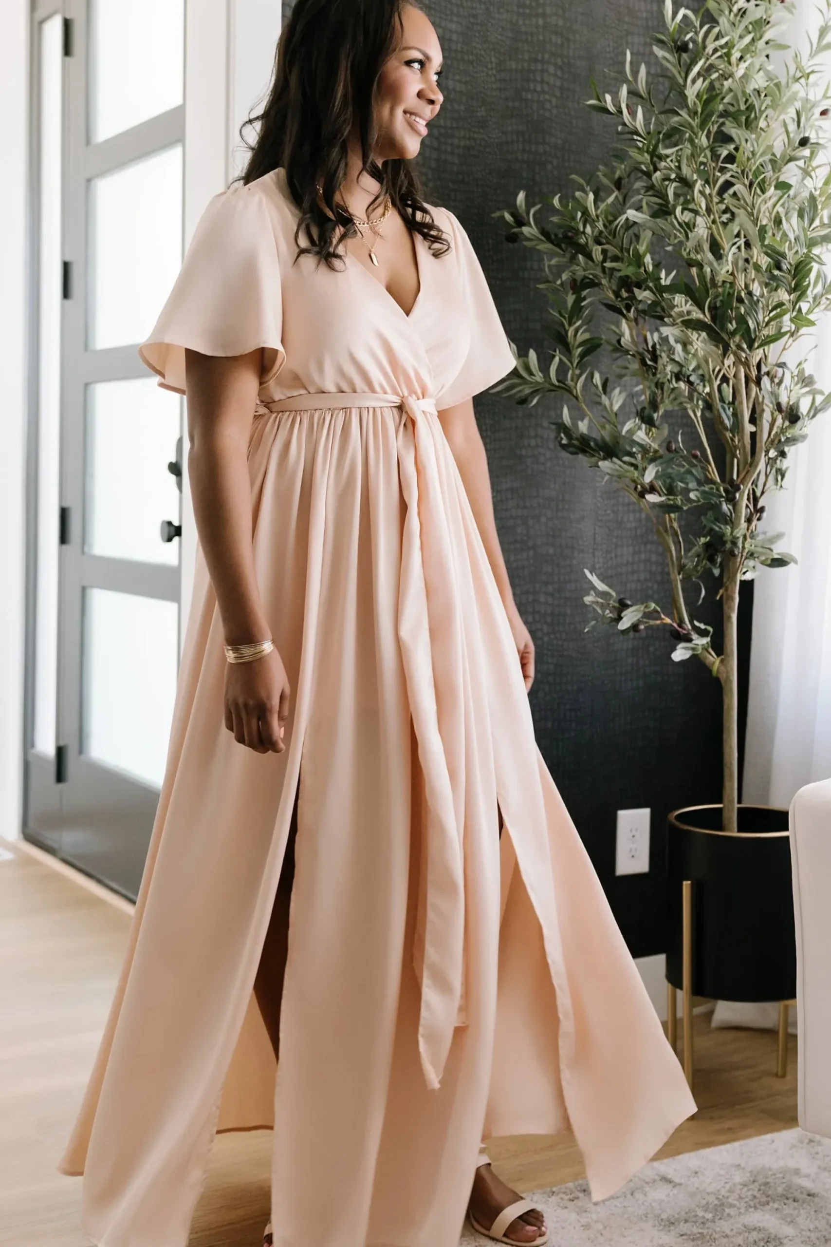 Fashion Baltic Born Sicily Satin Maxi Dress | Natural