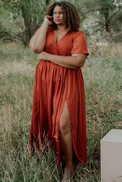 Online Baltic Born Sicily Satin Maxi Dress | Rust