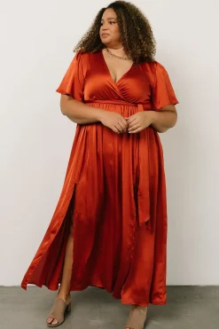 Online Baltic Born Sicily Satin Maxi Dress | Rust