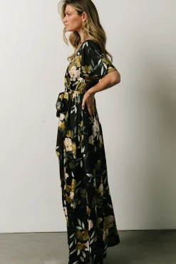 Online Baltic Born Sicily Satin Maxi Dress | Black Floral