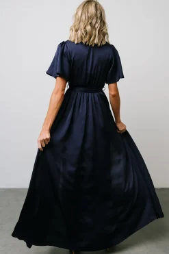 Best Baltic Born Sicily Satin Maxi Dress | Navy