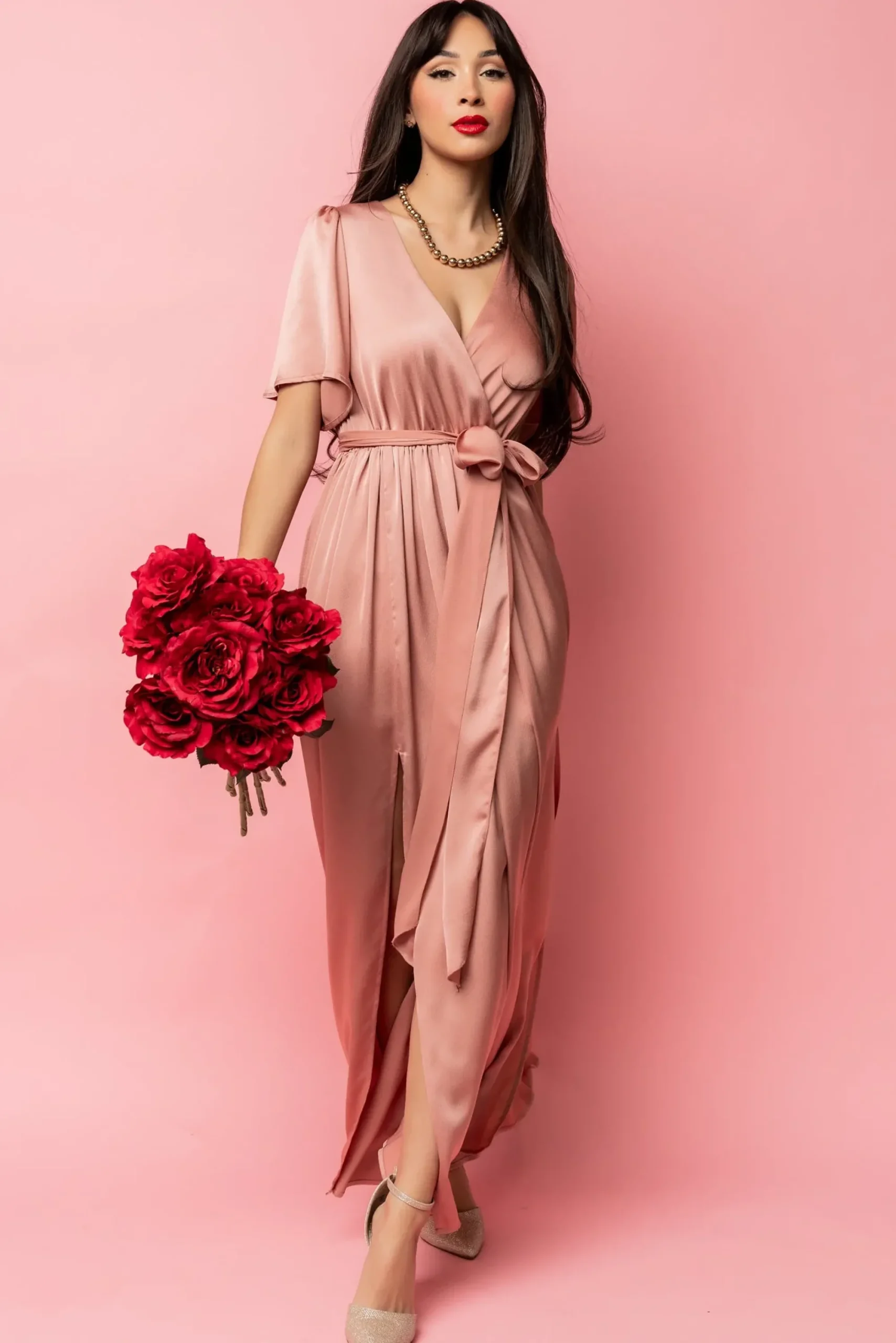 Sale Baltic Born Sicily Satin Maxi Dress | Blush