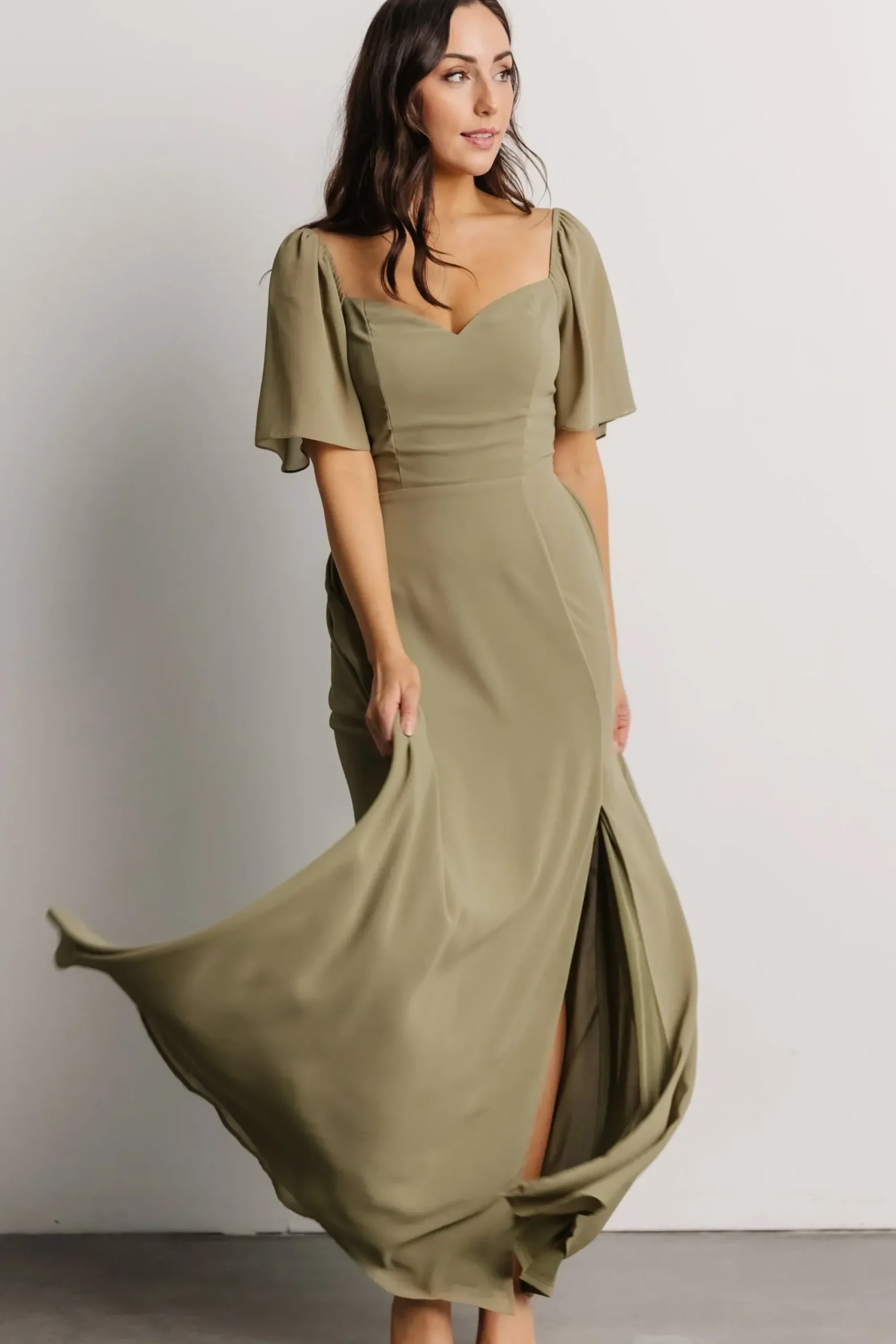 New Baltic Born Sierra Sweetheart Maxi Dress | Dusty Olive