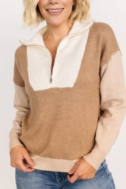 Sale Baltic Born Sigrid Half-Zip Sweater | Camel Multi