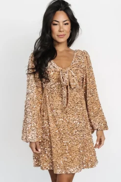 Hot Baltic Born Simone Sequin Mini Dress | Gold