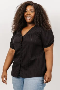 Fashion Baltic Born Sloane Button Top | Black