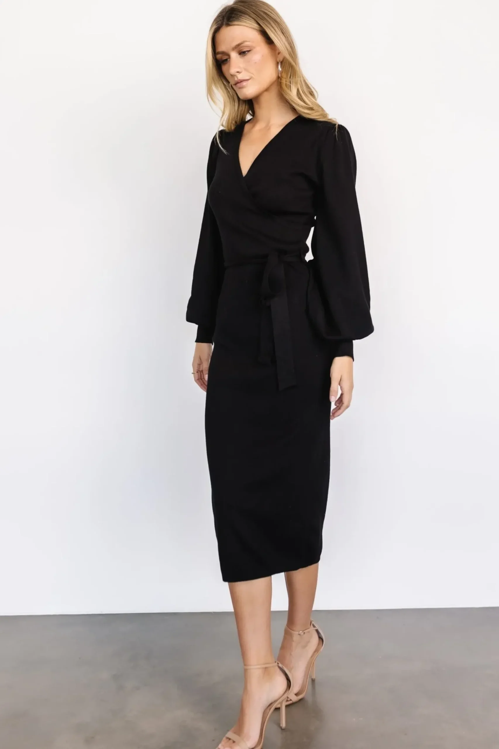 Fashion Baltic Born Soho Bubble Sleeve Sweater Dress | Black