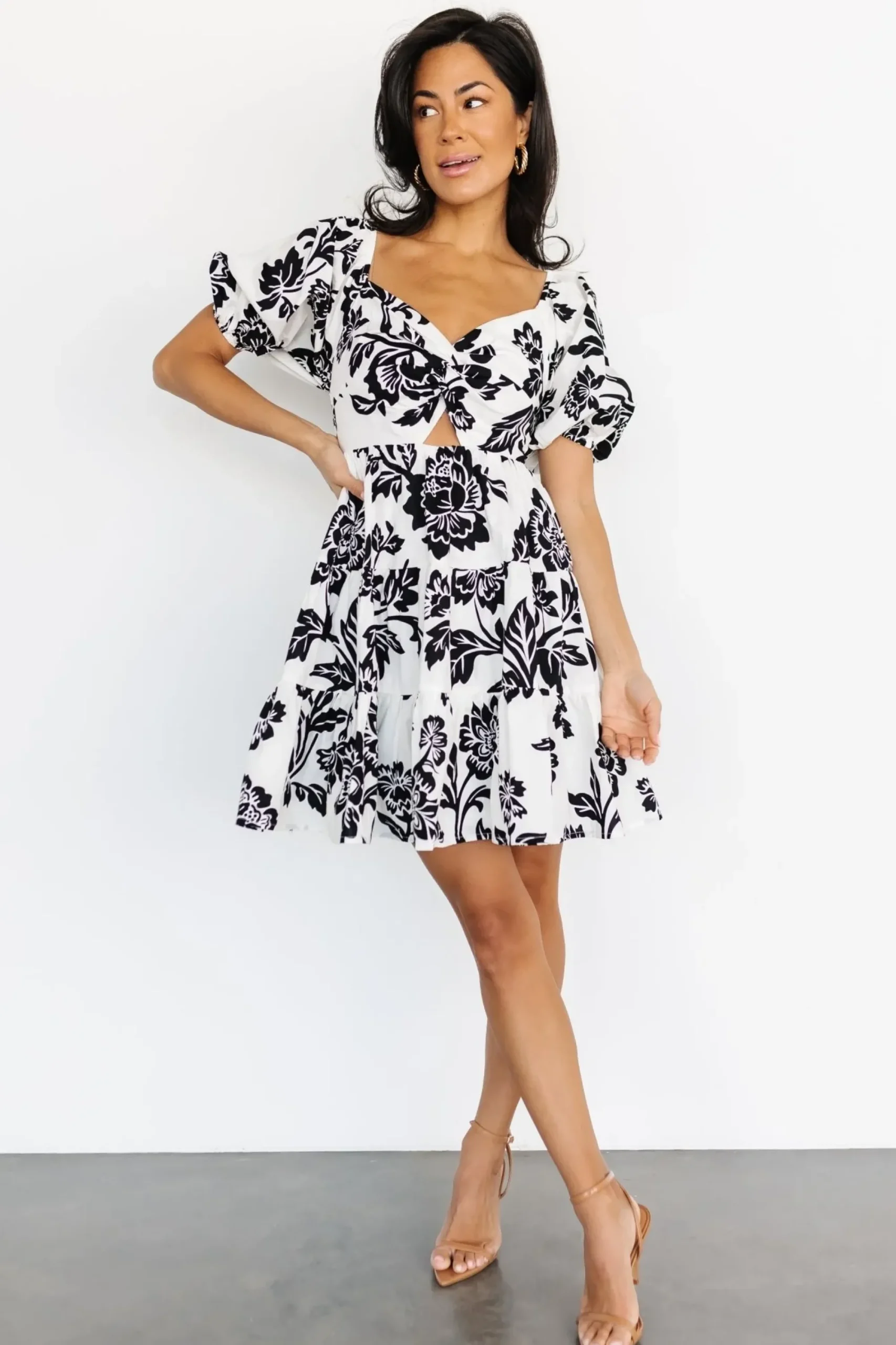 Hot Baltic Born Sophronia Mini Dress | Cream + Black