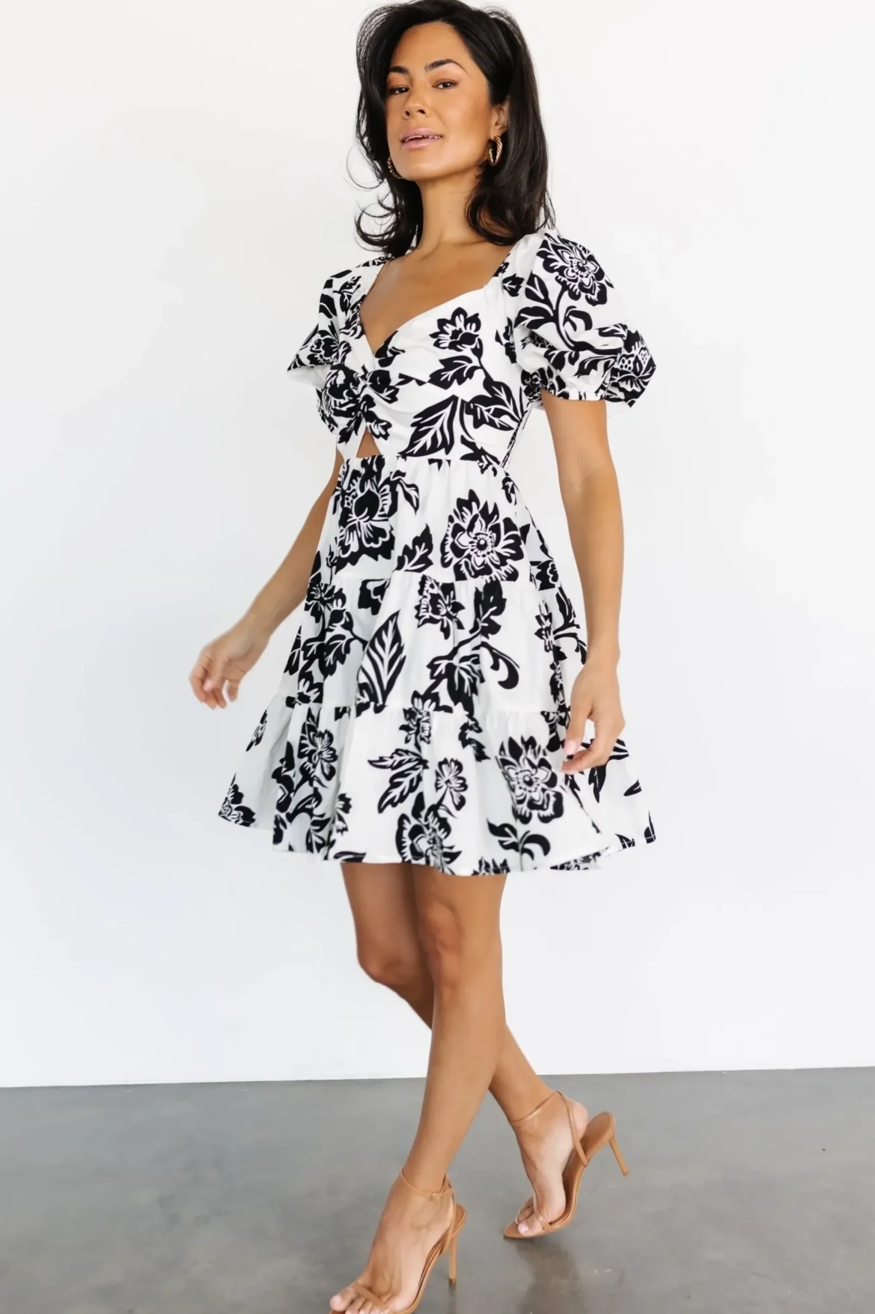 Hot Baltic Born Sophronia Mini Dress | Cream + Black