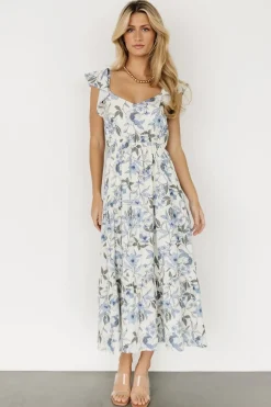 New Baltic Born Sorrento Ruffle Dress | Blue Floral