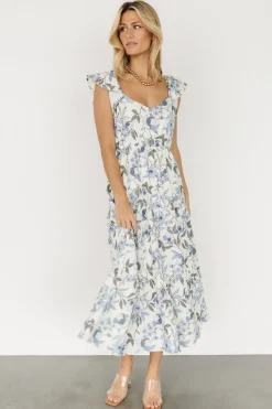 New Baltic Born Sorrento Ruffle Dress | Blue Floral