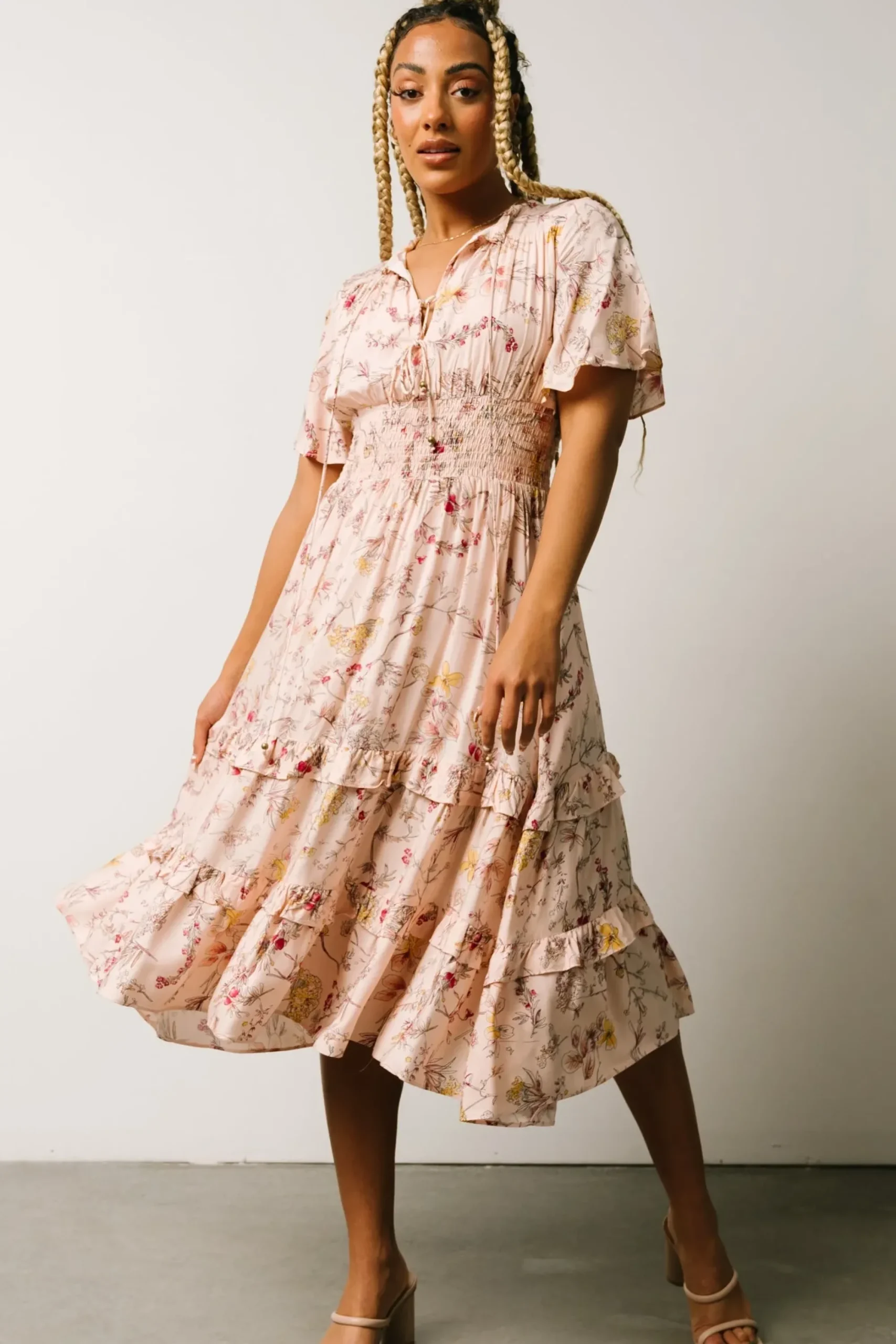 Outlet Baltic Born Spell Boho Midi Dress | Blush Floral