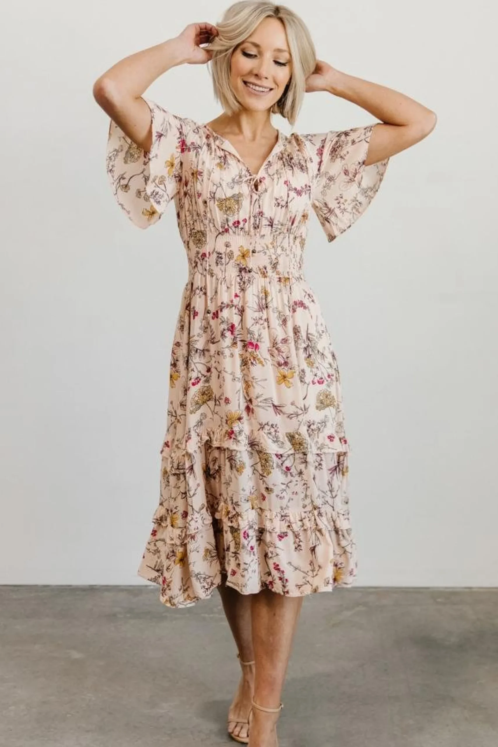 Outlet Baltic Born Spell Boho Midi Dress | Blush Floral