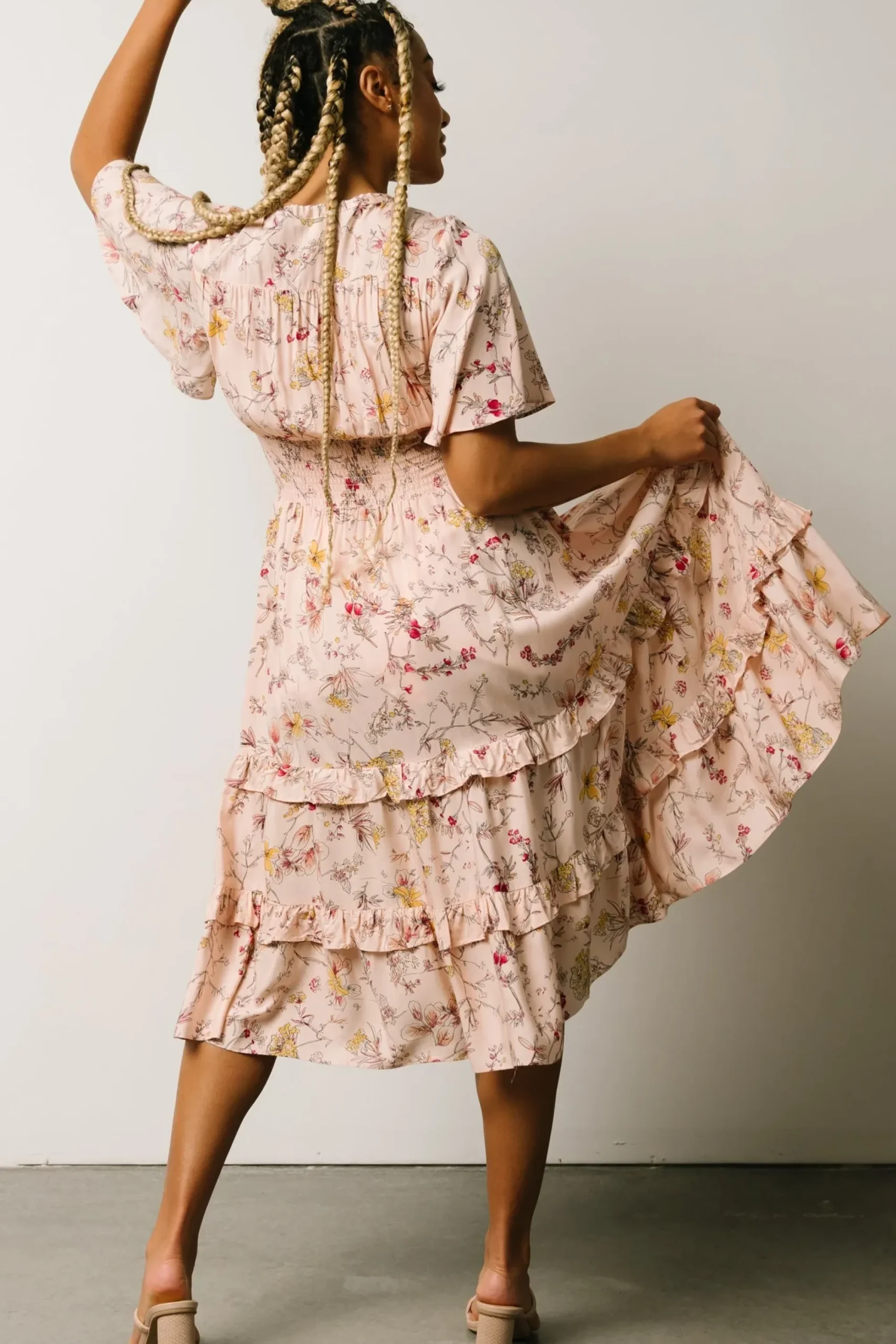 Outlet Baltic Born Spell Boho Midi Dress | Blush Floral