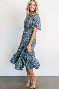 Discount Baltic Born Spell Boho Midi Dress | Blue Floral