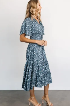 Discount Baltic Born Spell Boho Midi Dress | Blue Floral