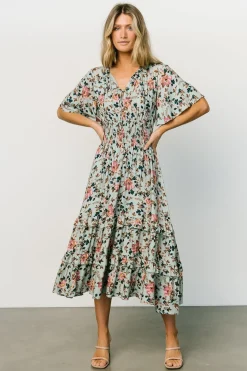 Clearance Baltic Born Spell Boho Midi Dress | Sage + Pink Floral