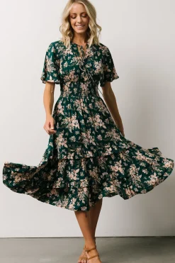 Clearance Baltic Born Spell Boho Midi Dress | Topaz + Blush Floral