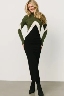Clearance Baltic Born Squires Sweater Dress | Olive + Black