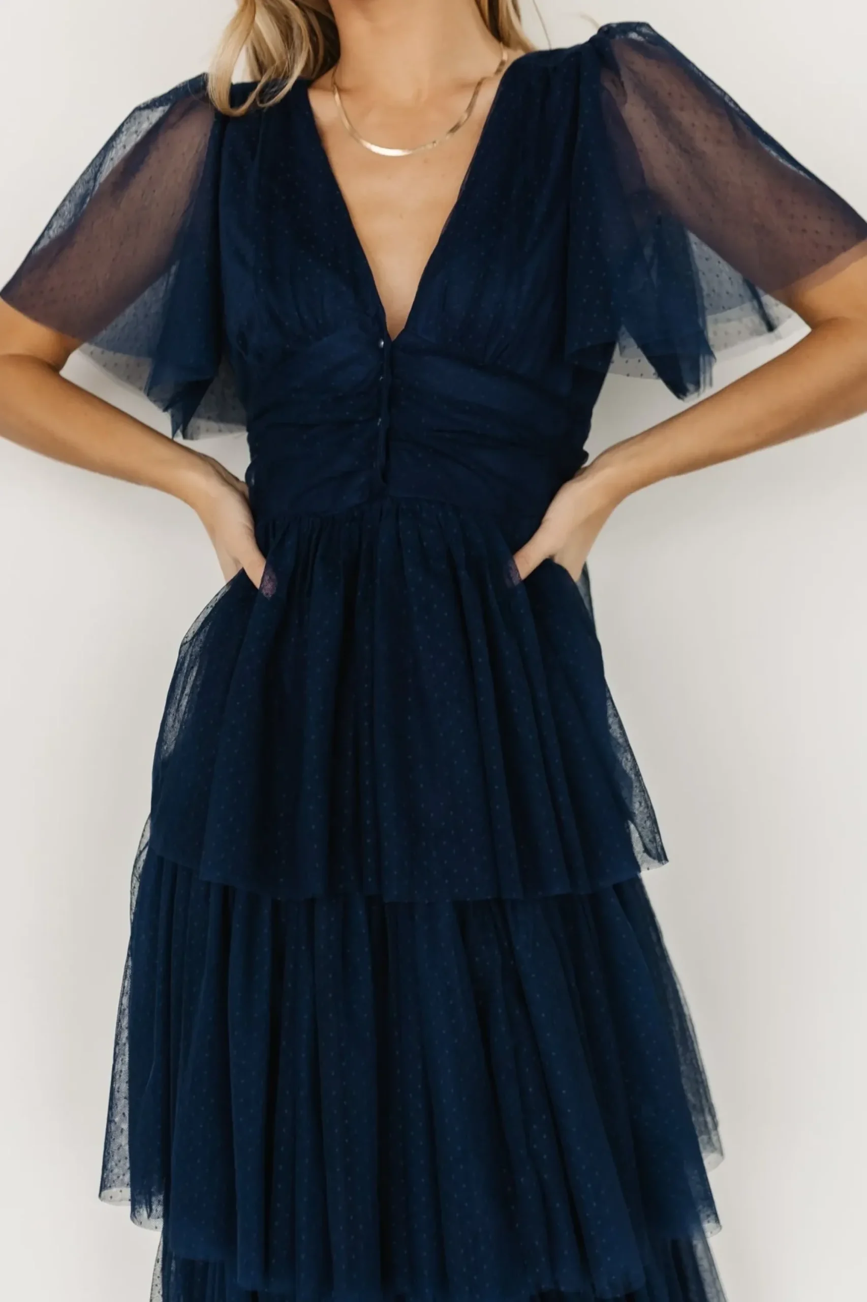 New Baltic Born Starlet Tiered Maxi Dress | Midnight Blue