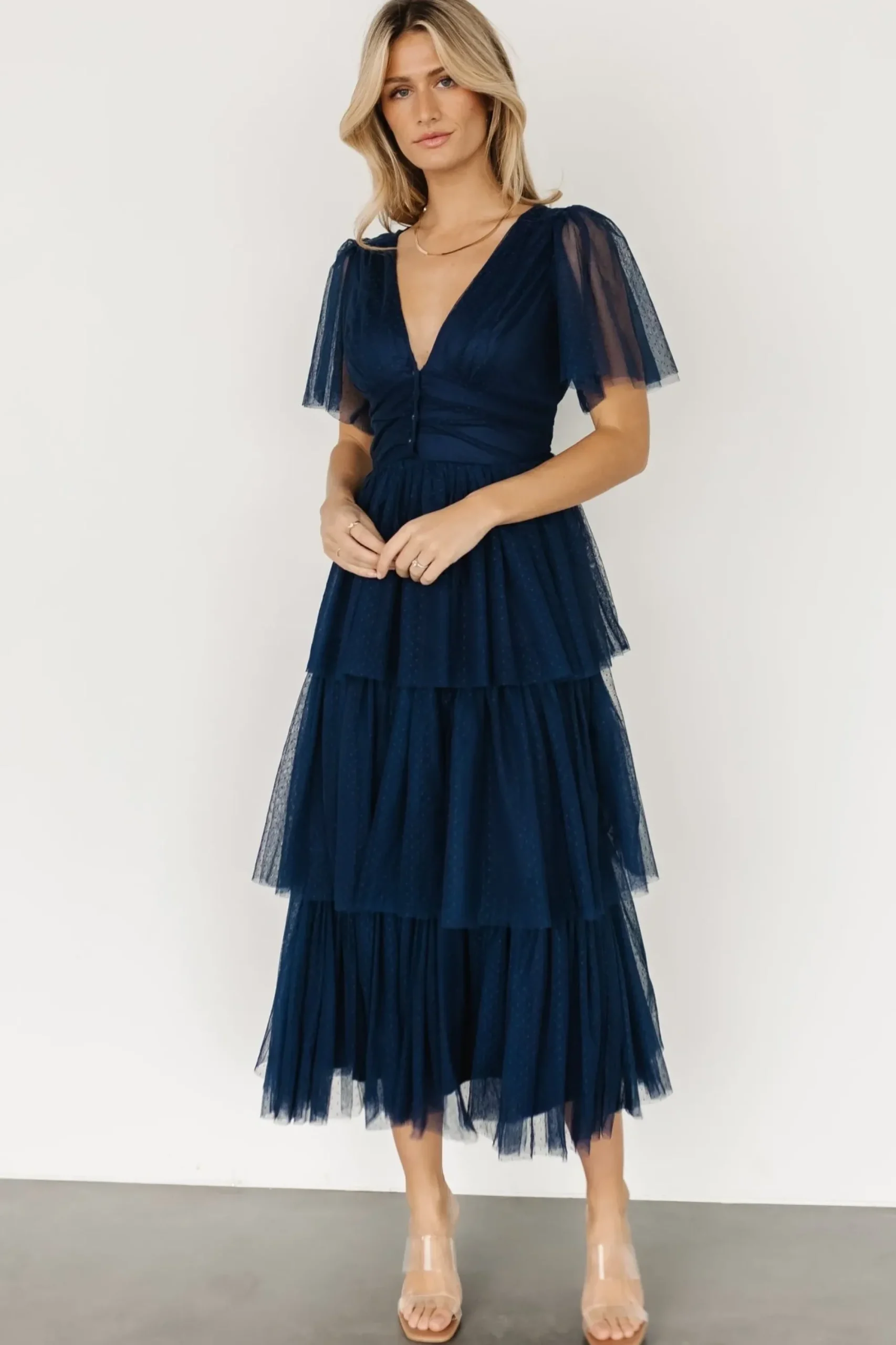 New Baltic Born Starlet Tiered Maxi Dress | Midnight Blue