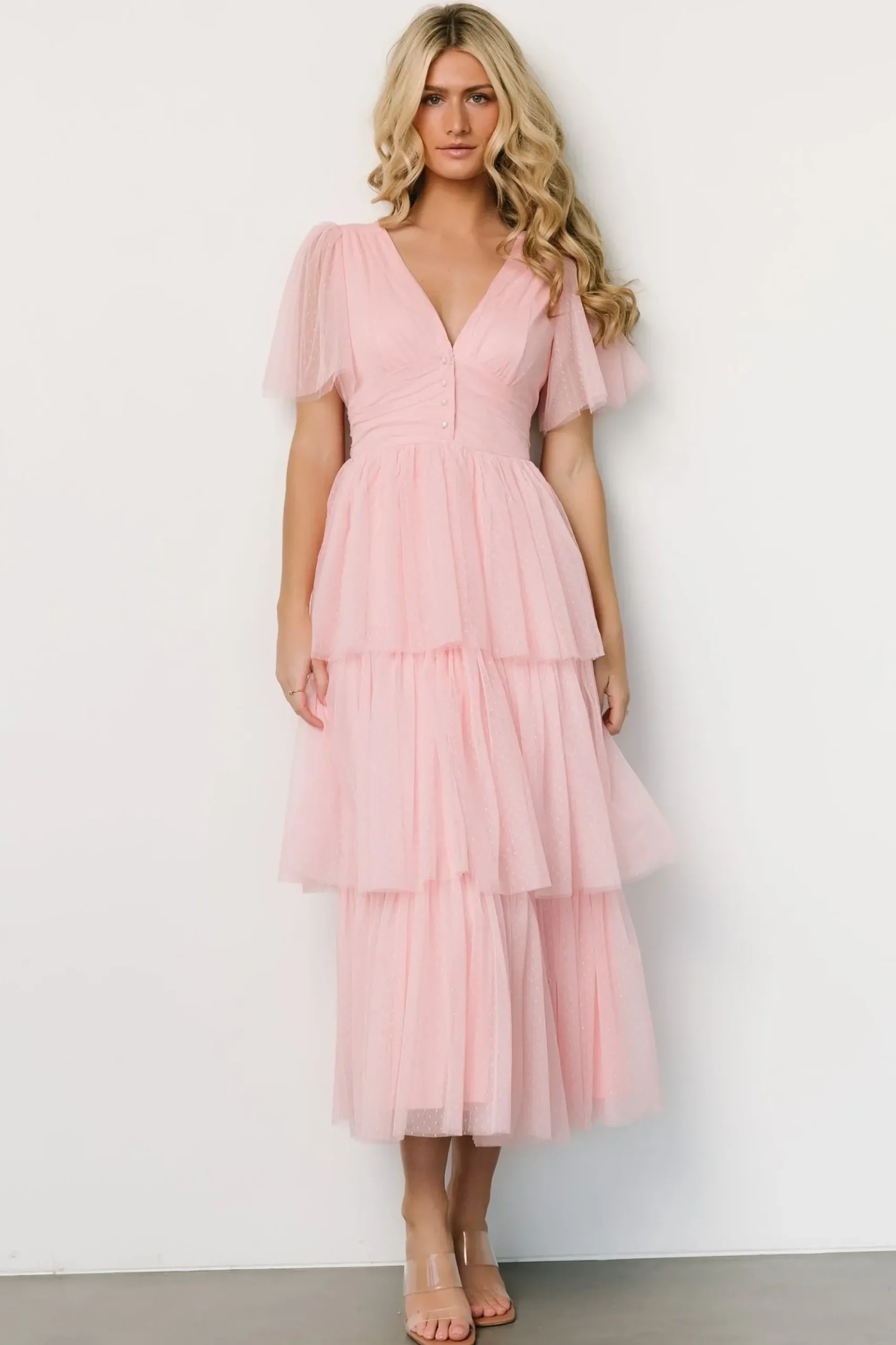 Hot Baltic Born Starlet Tiered Maxi Dress | Blush