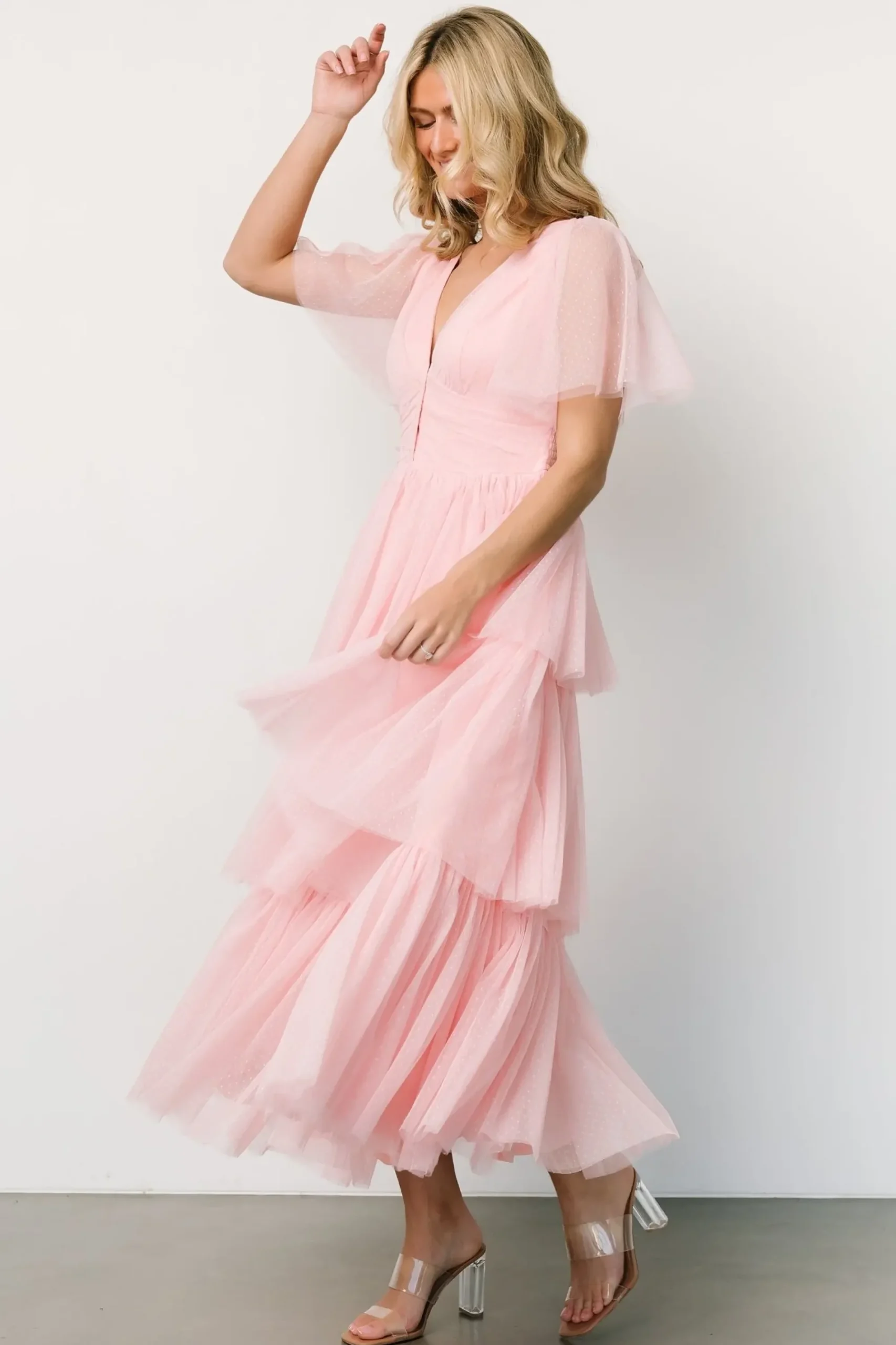 Hot Baltic Born Starlet Tiered Maxi Dress | Blush