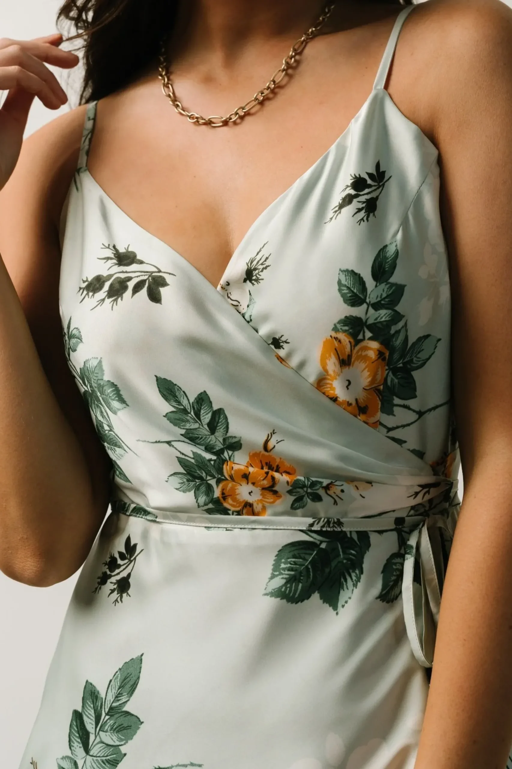 Hot Baltic Born Steffi Tulip Wrap Dress | Light Sage Floral