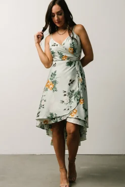 Hot Baltic Born Steffi Tulip Wrap Dress | Light Sage Floral