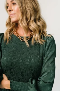 Fashion Baltic Born Stockholm Smocked Dress | Dark Green