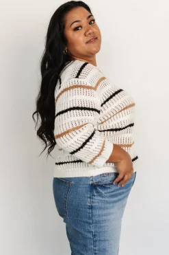 Clearance Baltic Born Sundance Knit Sweater Top | Ivory Multi Stripe