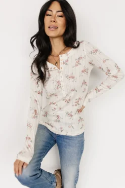 Best Baltic Born Suzanne Henley Top | Cream Floral