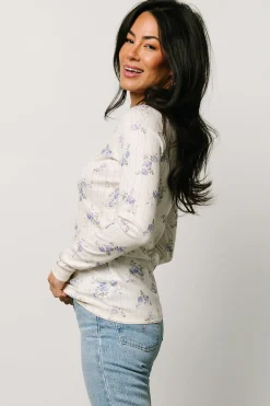 Fashion Baltic Born Suzanne Henley Top | Periwinkle Floral