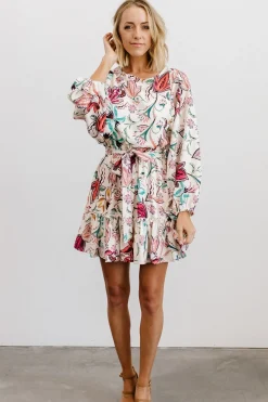 Hot Baltic Born Tally Mini Dress | Off White Multi Print