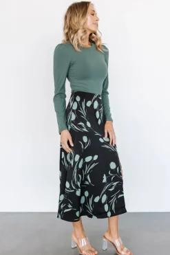 Fashion Baltic Born Tallyn Midi Skirt | Black + Green