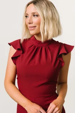 Hot Baltic Born Tana Mock Neck Jumpsuit | Burgundy