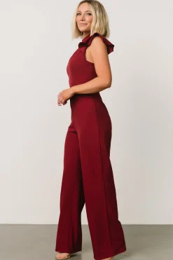 Hot Baltic Born Tana Mock Neck Jumpsuit | Burgundy