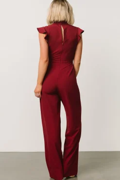 Hot Baltic Born Tana Mock Neck Jumpsuit | Burgundy