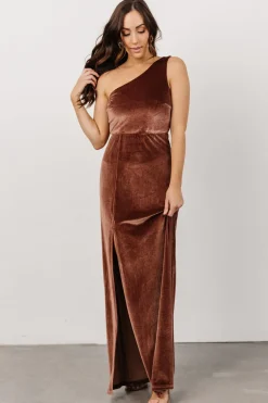 Best Baltic Born Tatiana Velvet One Shoulder Maxi Dress | Desert Rose