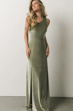 Outlet Baltic Born Tatiana Velvet One Shoulder Maxi Dress | Sage